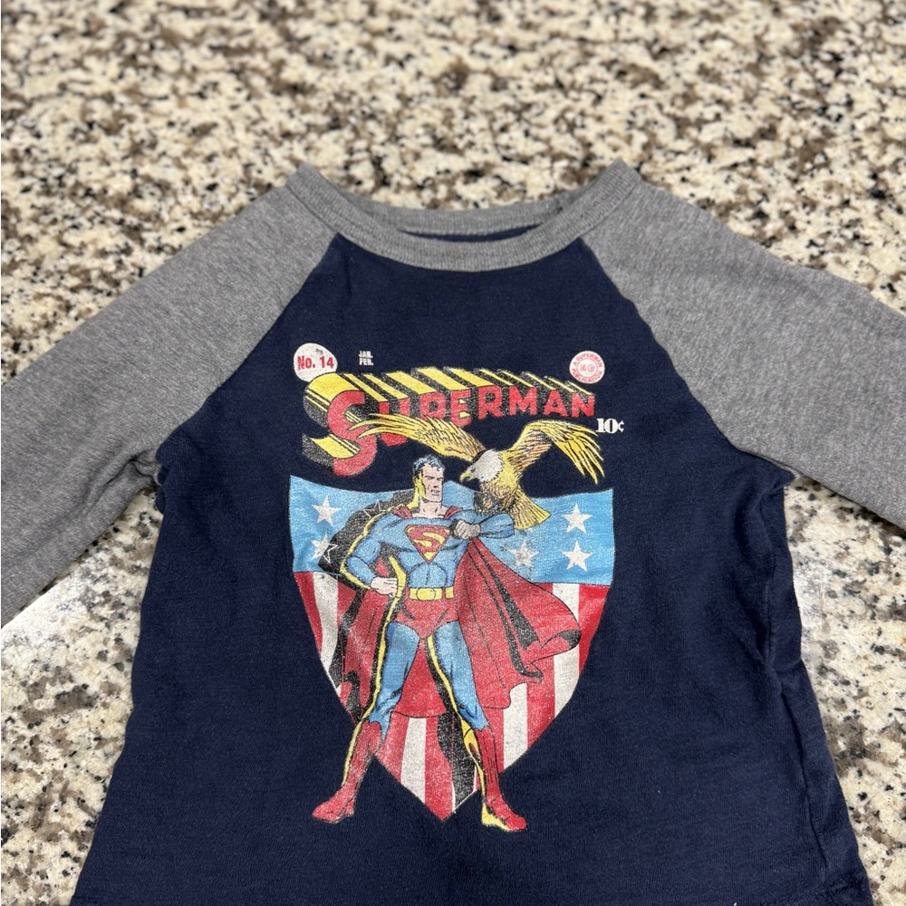 Superman Kids Costume Shirt - Navy and Gray
